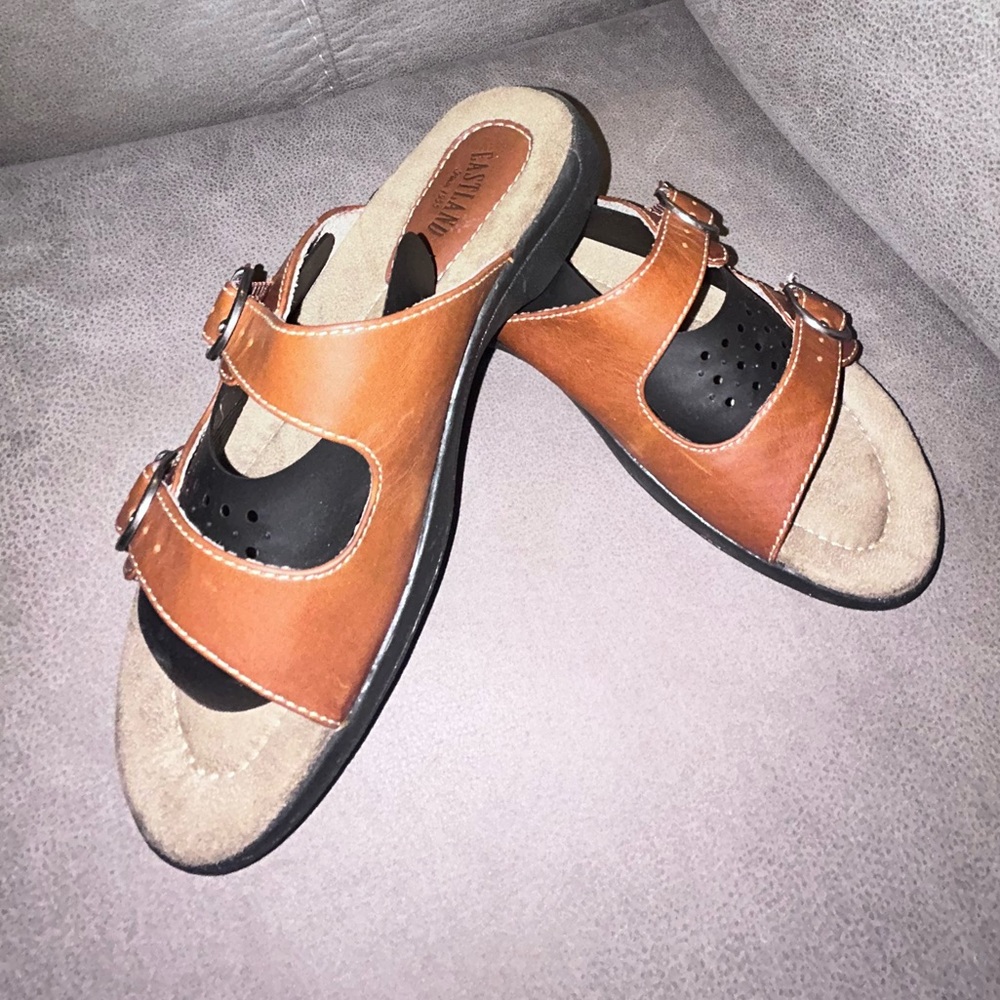 50%offw❤️ Eastland Catalina leather Double Buckle Slide Sandal 8 S1